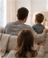 Una familia disfrutando de su hogar
